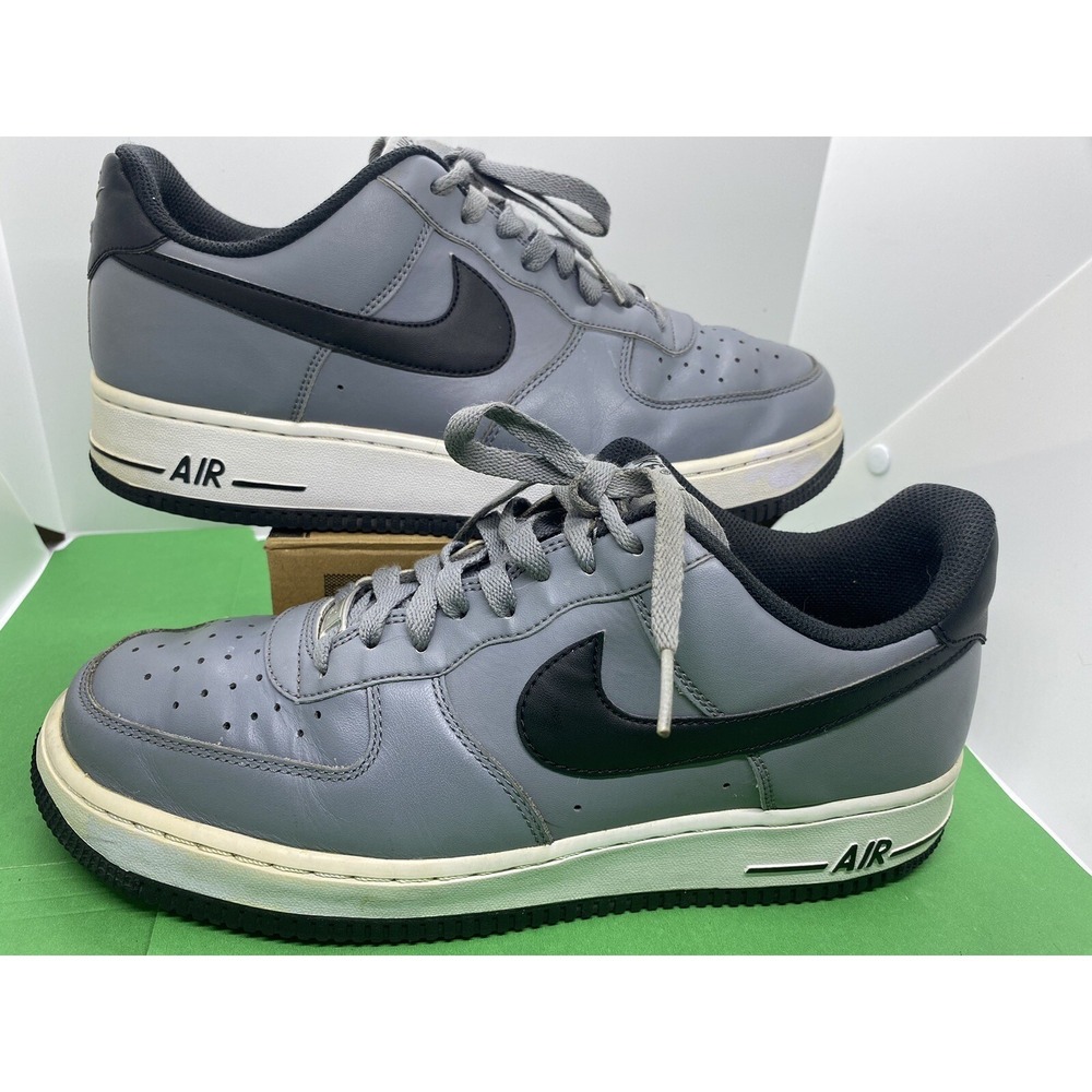 Nike Air Force 1 Low Cool Grey White Black Mens Size 10 488298-086
